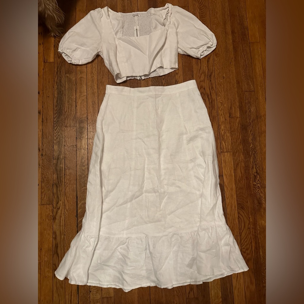 Reformation Yucca Two Piece Linen Set Size 12